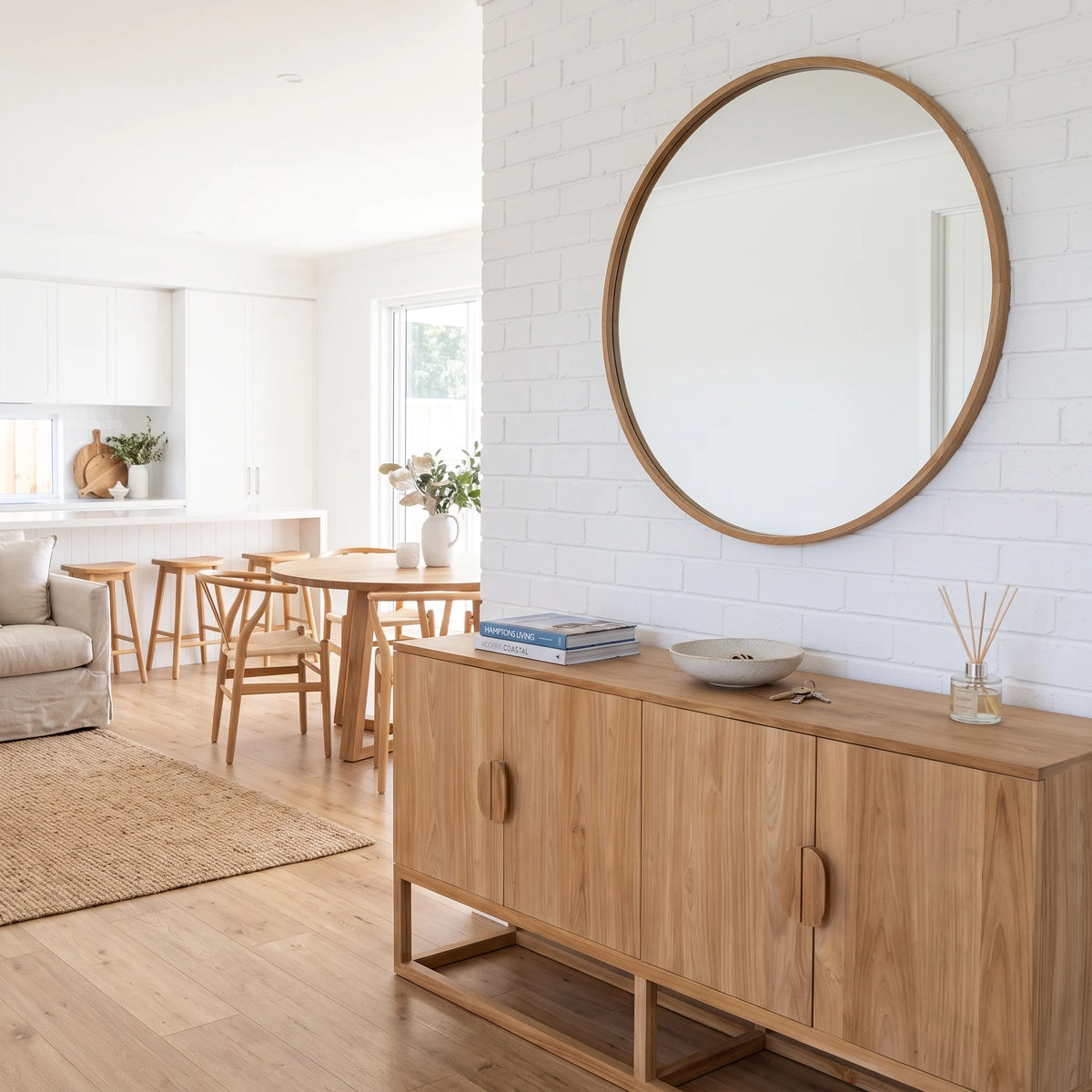 Flynn Solid Teak Sideboard Natural - 200cm | 4 Door