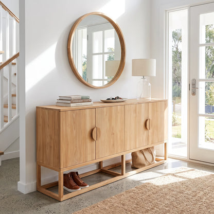 Flynn Solid Teak Sideboard Natural - 200cm | 4 Door