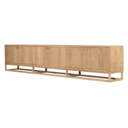 Product image of solid American Oak 300cm 6 door entertainment unit from sun republic