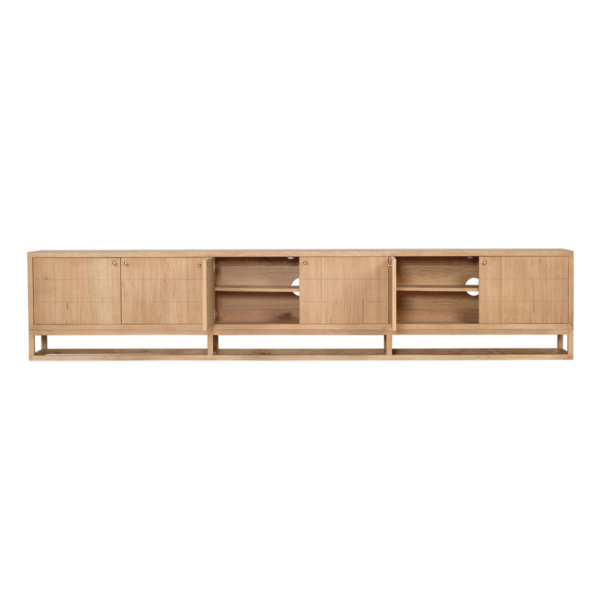 Product image of solid American Oak 300cm 6 door entertainment unit from sun republic