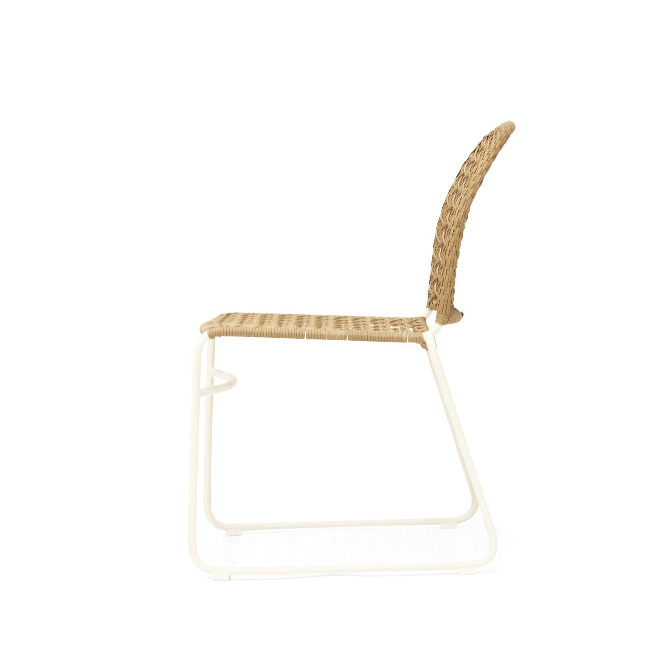 Outdoor chair with white base on a white background