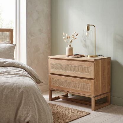 Sun Republic Kiera nightstand in a modern coastal bedroom