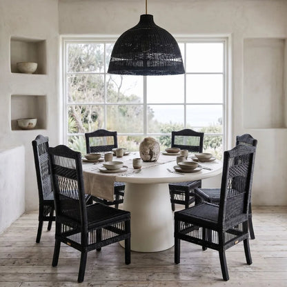Authentic Traditional Malawi Cane Dining Chair - Black