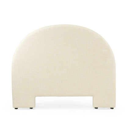 An upholstered headboard with a rounded semi-circular top and straight lower base, shown from the front on a plain white background.