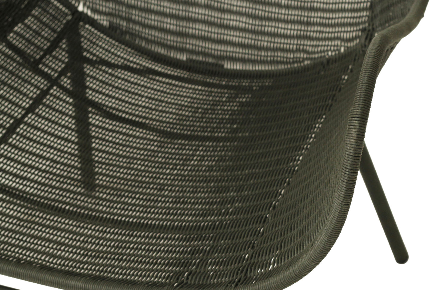 Moss green outdoor wingback chair on a white background