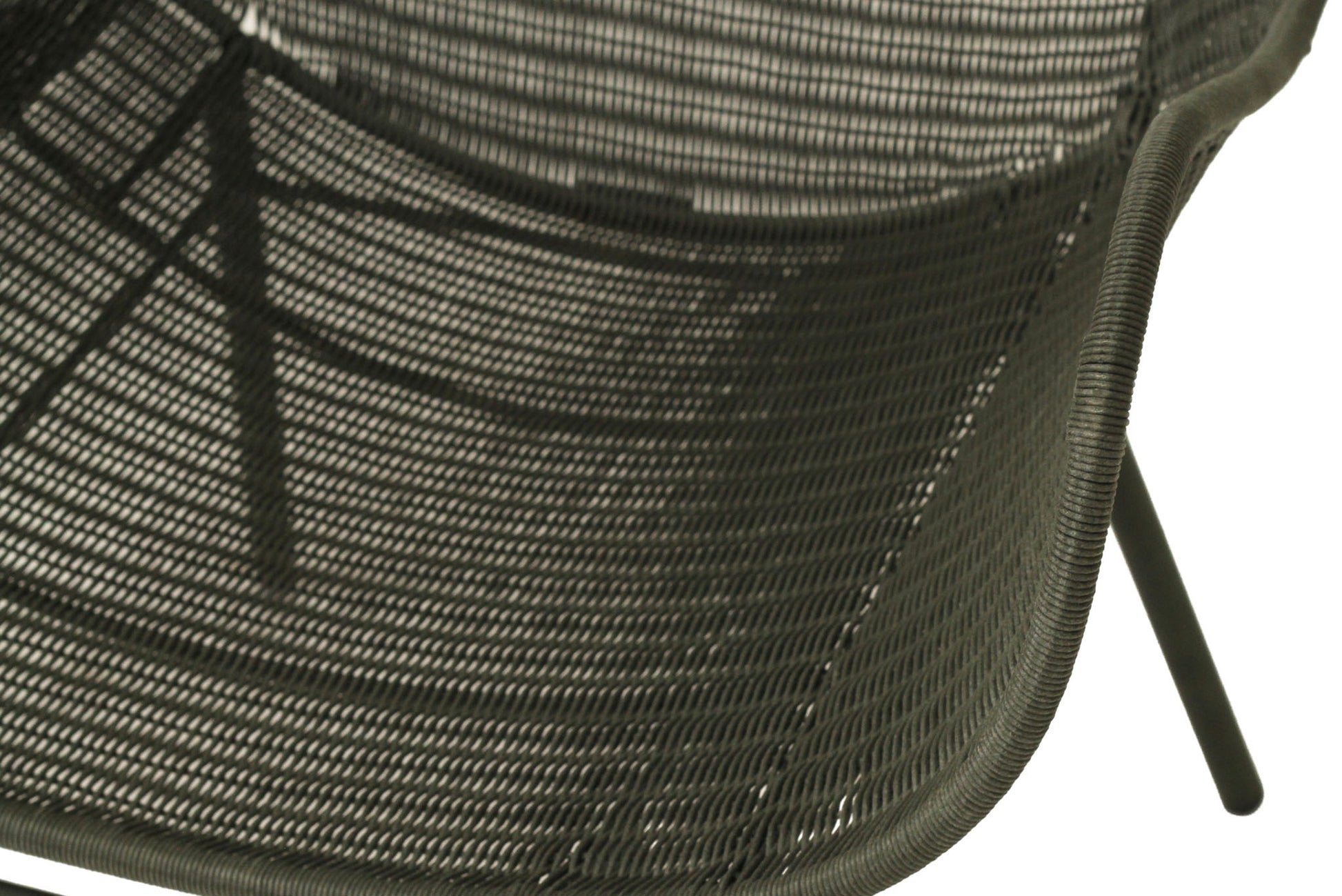 Moss green outdoor wingback chair on a white background