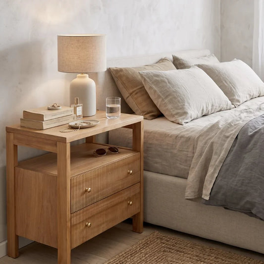 Sun Republic Kingscliff solid teak nightstand bedside table