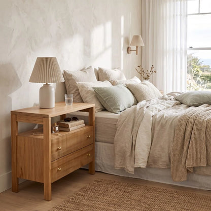 Sun Republic Kingscliff solid teak nightstand bedside table