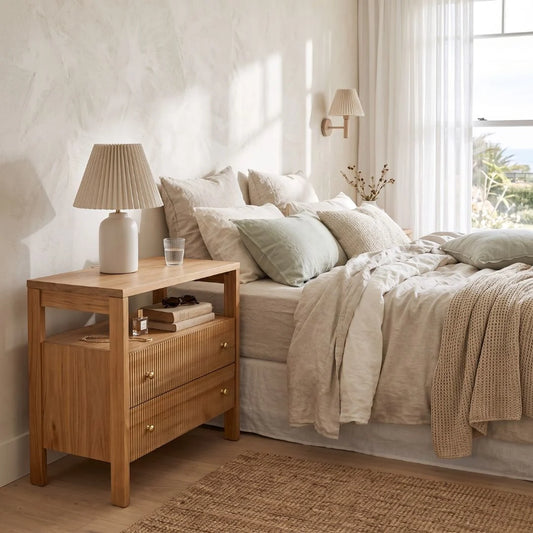 Sun Republic Kingscliff solid teak nightstand bedside table