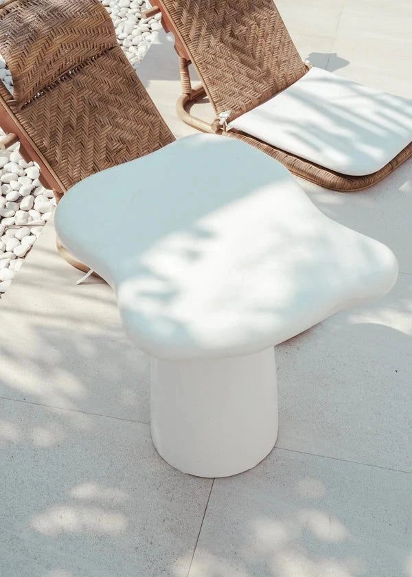 White concrete side table
