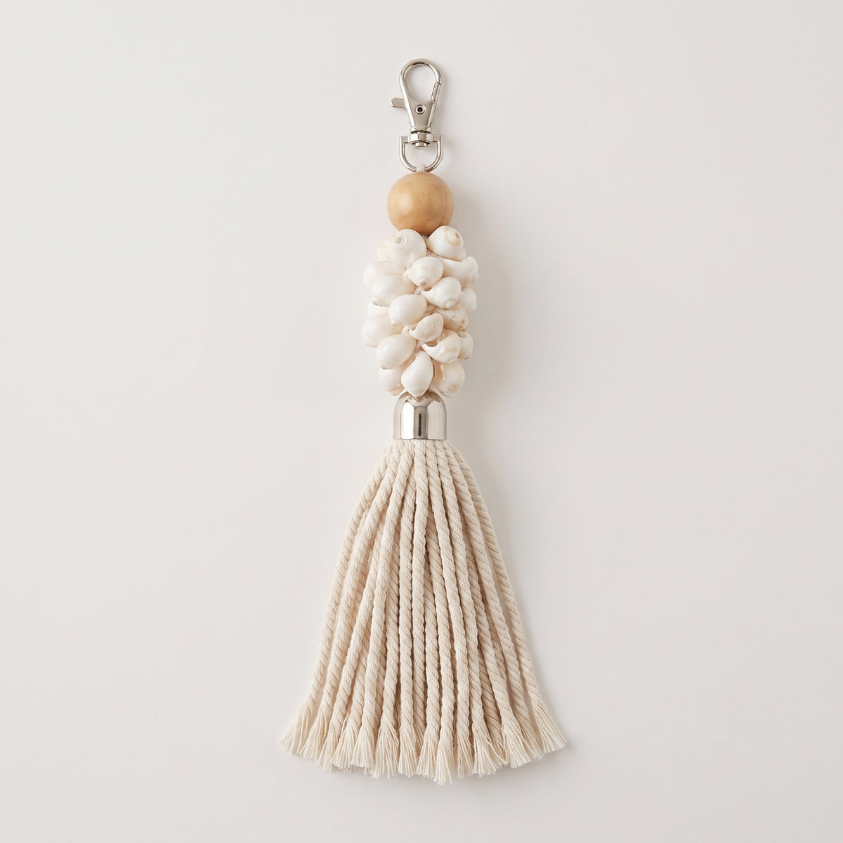 White Shell Keyring - Coastal Bag Accessory