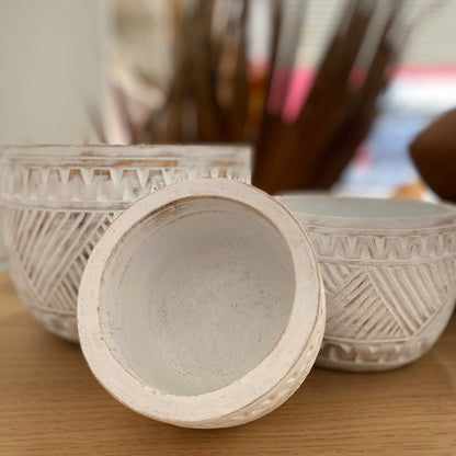 Whitewash Timber Bowls 