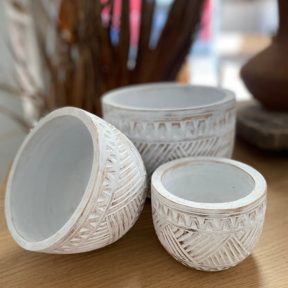Whitewash Timber Bowls 