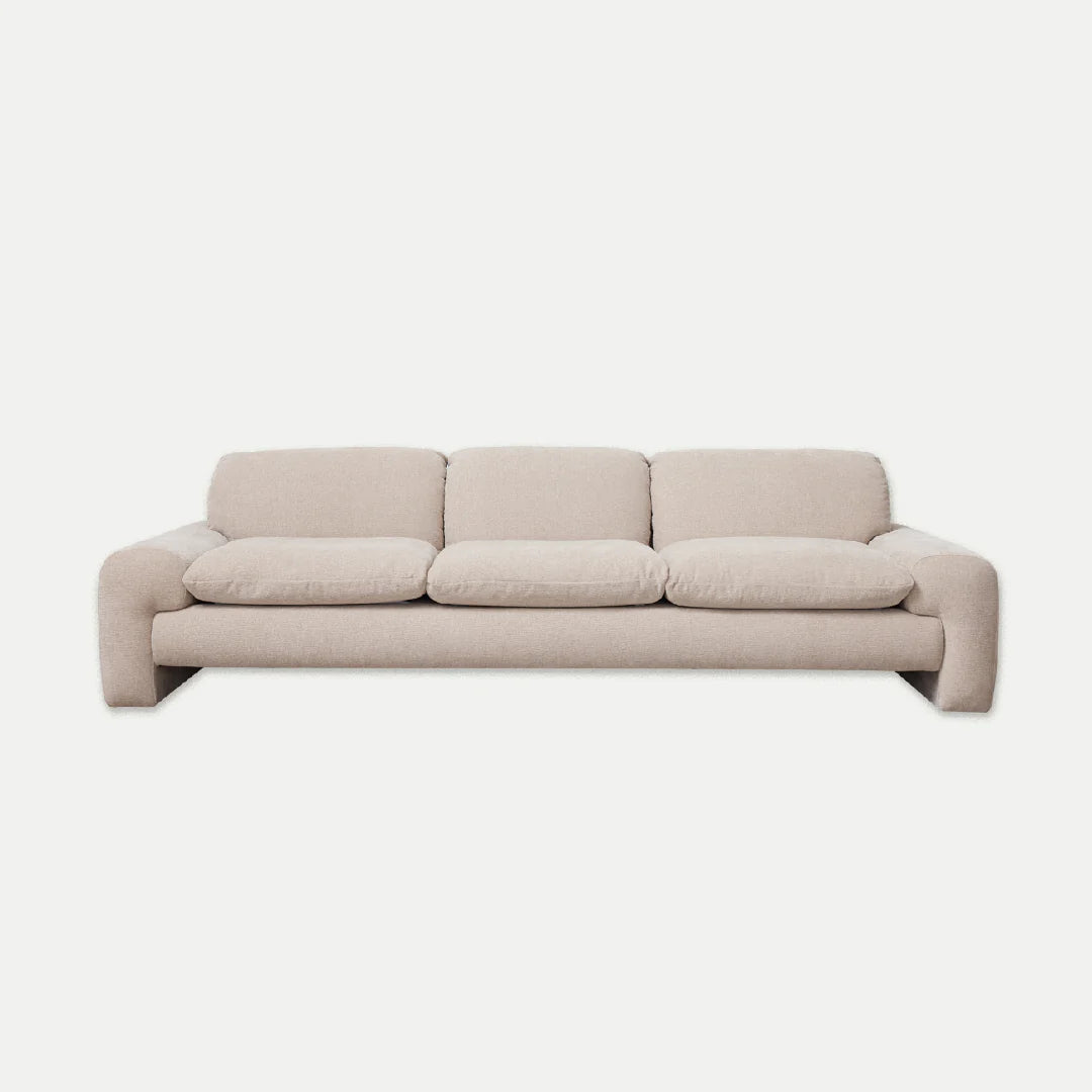 Beige sofa on a white background