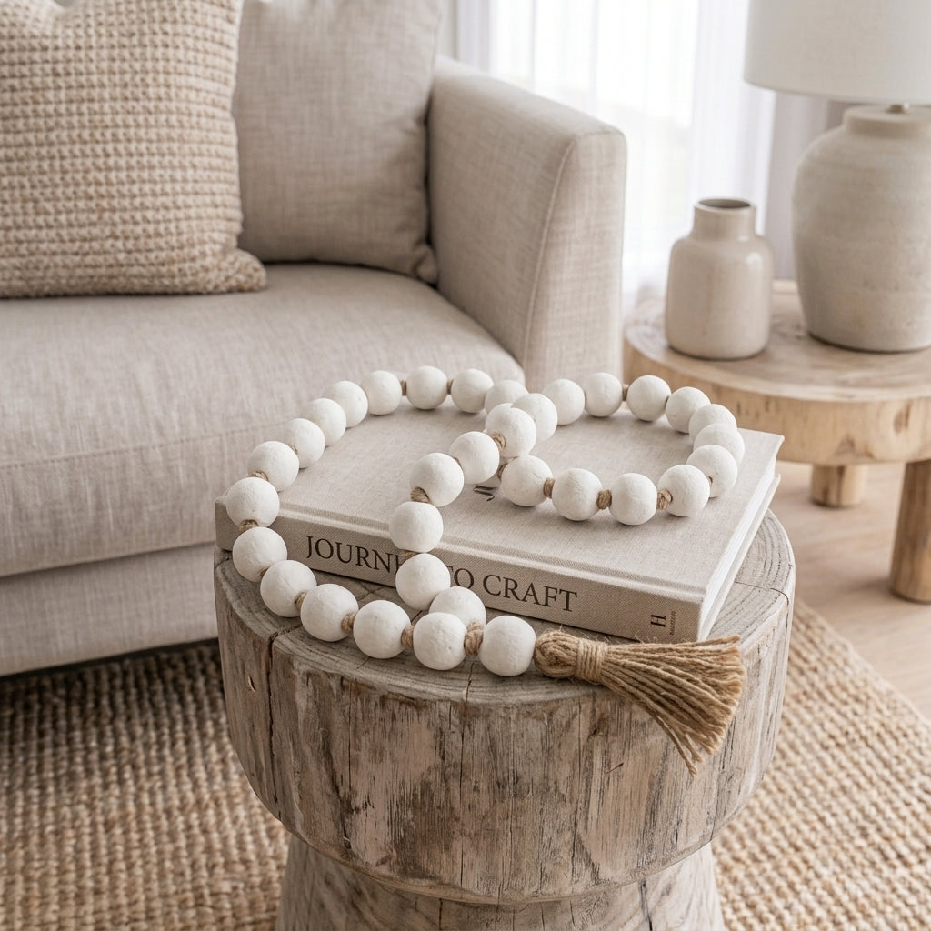 great can you make the jute thicker, make the white clay beads bigger and only have 11 