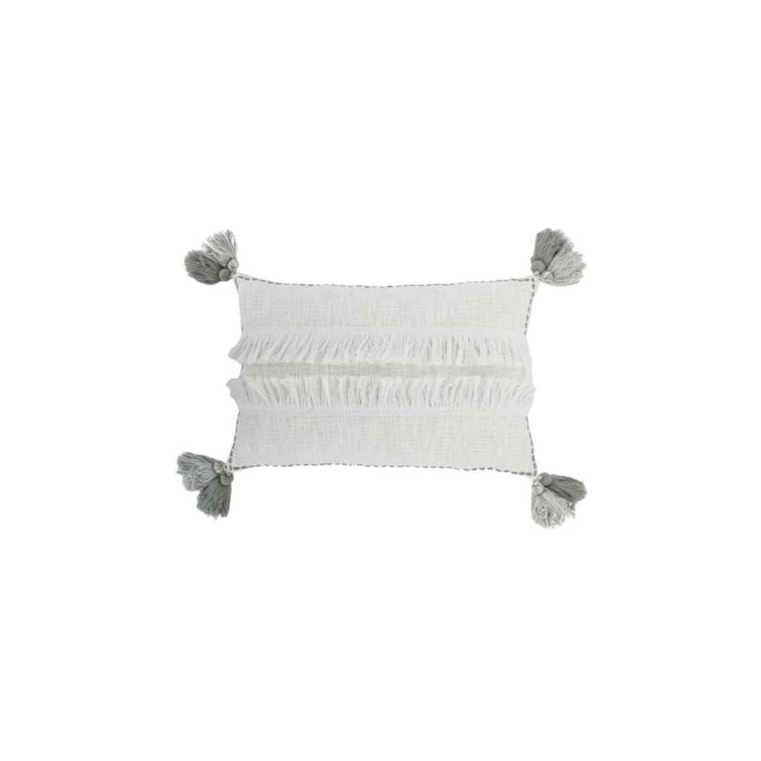 Adelia Hampton Cushion White & Grey Sun Republic 