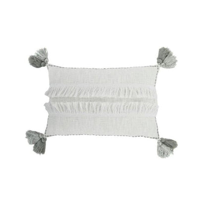 Adelia Hampton Cushion White & Grey Sun Republic 