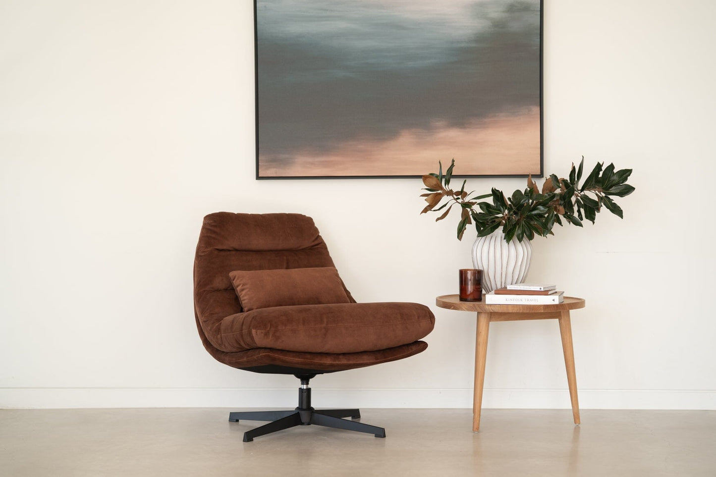 Alfred Swivel Chair – Rust Upholstery Abide 