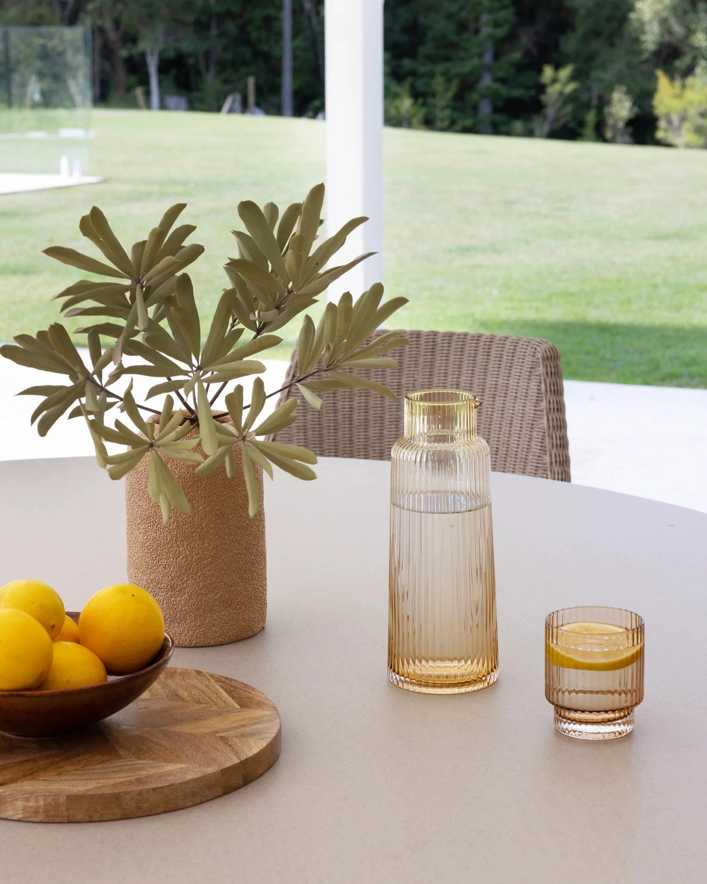 Amalfi Beech Stone 160cm Round Dining Table Sun Republic