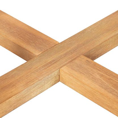 Amalfi Dining Table close up of timber acacia legs