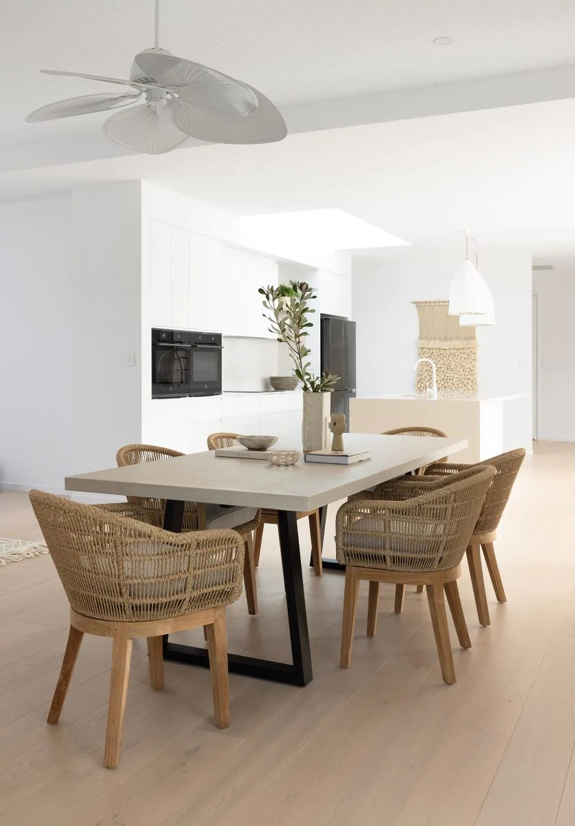 Amalfi Dining Table Beach Stone Top With Black Legs SUN REPUBLIC