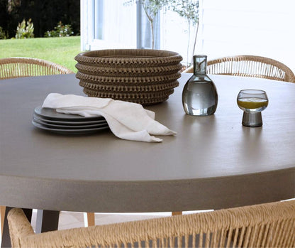 Amalfi Pebble Grey Stone 160cm Round Dining Table Elkstone 