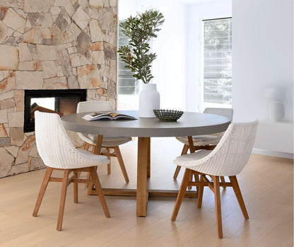 Amalfi Pebble Grey Stone 160cm Round Dining Table Elkstone 