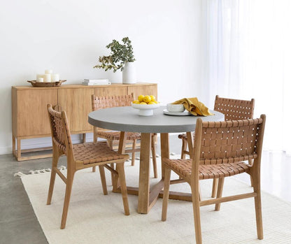 Amalfi Pebble Grey Stone 160cm Round Dining Table Elkstone 
