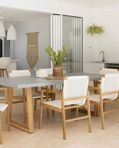 Amalfi Pebble Grey Stone Dining Table Elkstone 
