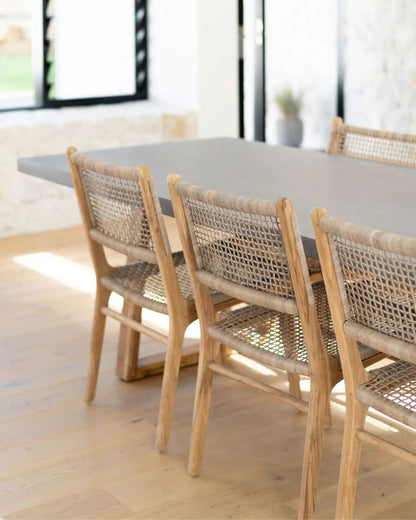 Amalfi Pebble Grey Stone Dining Table Elkstone 