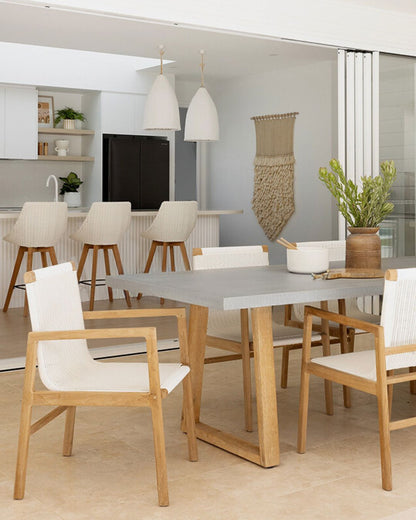 Amalfi Pebble Grey Stone Dining Table Elkstone 