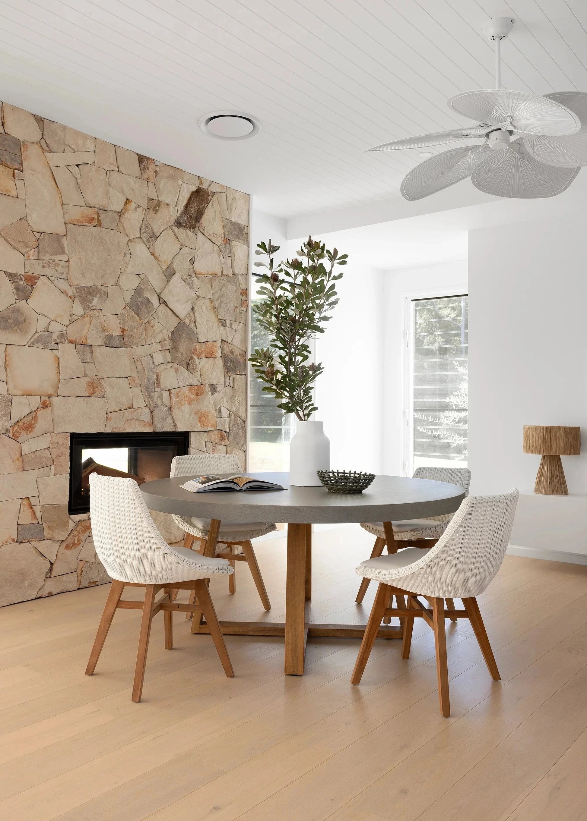 Amalfi Pebble Grey Stone Round Dining Table - 2 Sizes Elkstone 