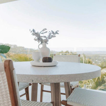Amalfi Round Terrazzo Dining Table Wide Timber Legs | 1.6m Sun Republic 