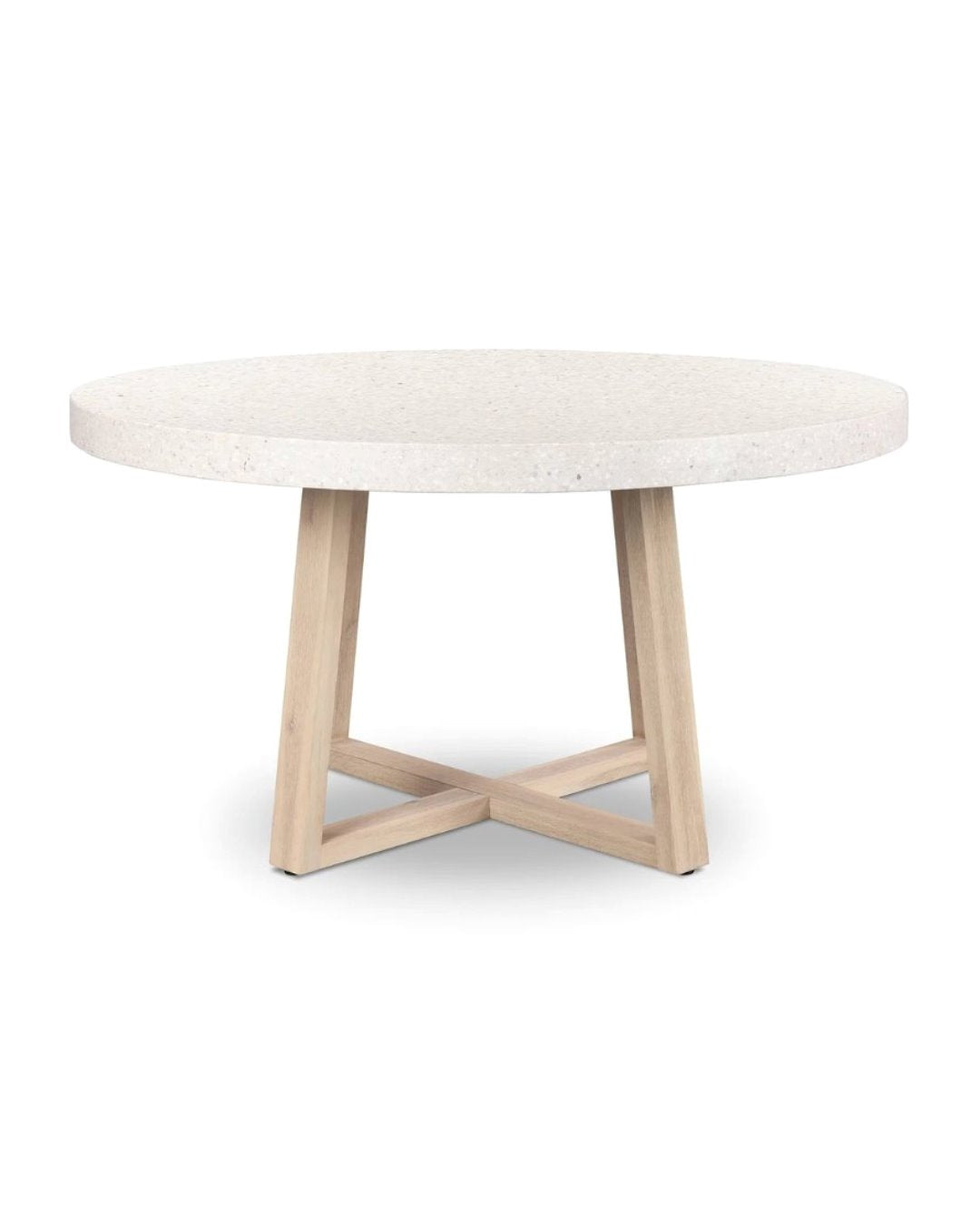 Amalfi Round Terrazzo Dining Table With Whitewash Timber Legs Sun Republic 