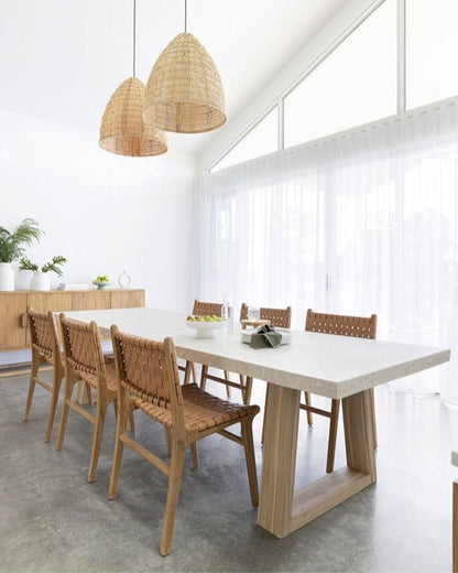 Amalfi Terrazzo Dining Table Wide Timber Leg Sun Republic 