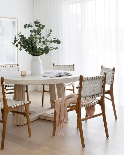 Amalfi Terrazzo Stone 160cm Round Dining Table (Wide Leg) Elkstone 