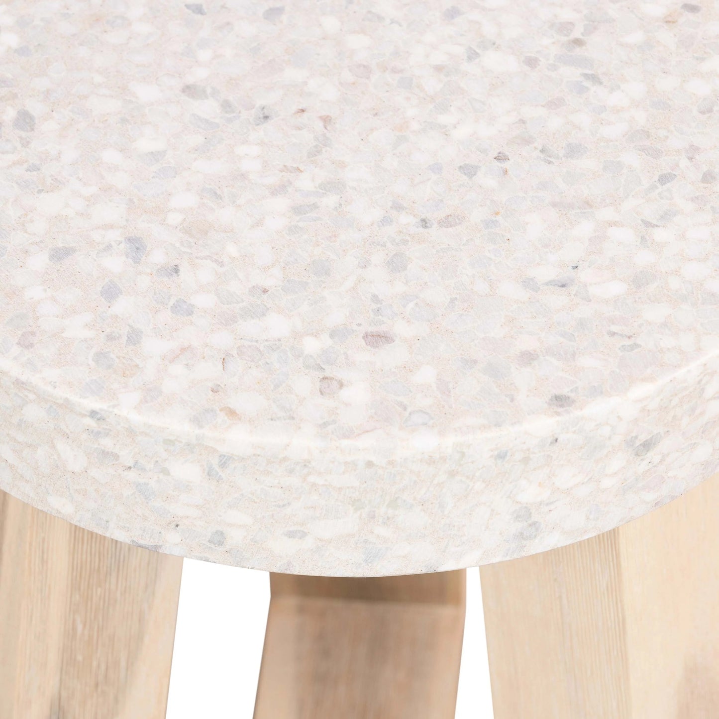 Amalfi Terrazzo Stone Round Stool (Wide Leg) Elkstone 