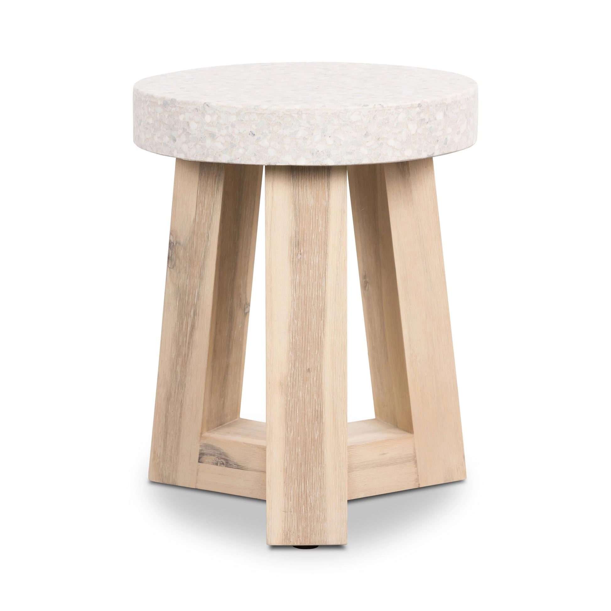 Amalfi Terrazzo Stone Round Stool (Wide Leg) Elkstone 