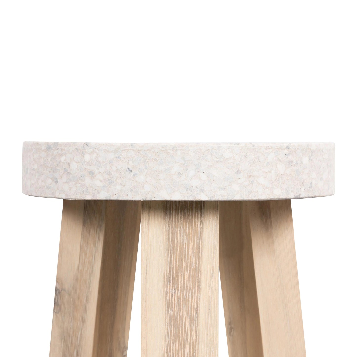 Amalfi Terrazzo Stone Round Stool (Wide Leg) Elkstone 