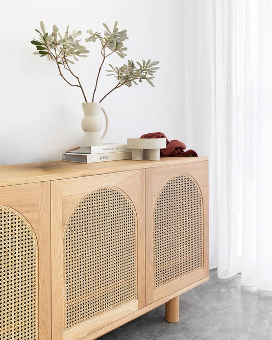 American Oak Arched Door Sideboard - Hali 2 Sizes Sun Republic 