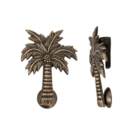 Antique Brass Coconut Palm Tree Door Knocker Sun Republic 