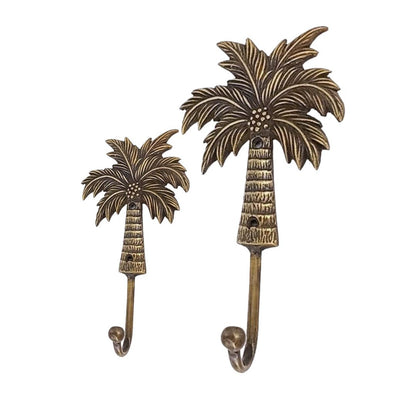 Antique Brass Coconut Palm Tree Hook 