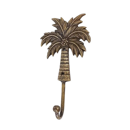 Medium Antique Brass Coconut Palm Tree Hook 