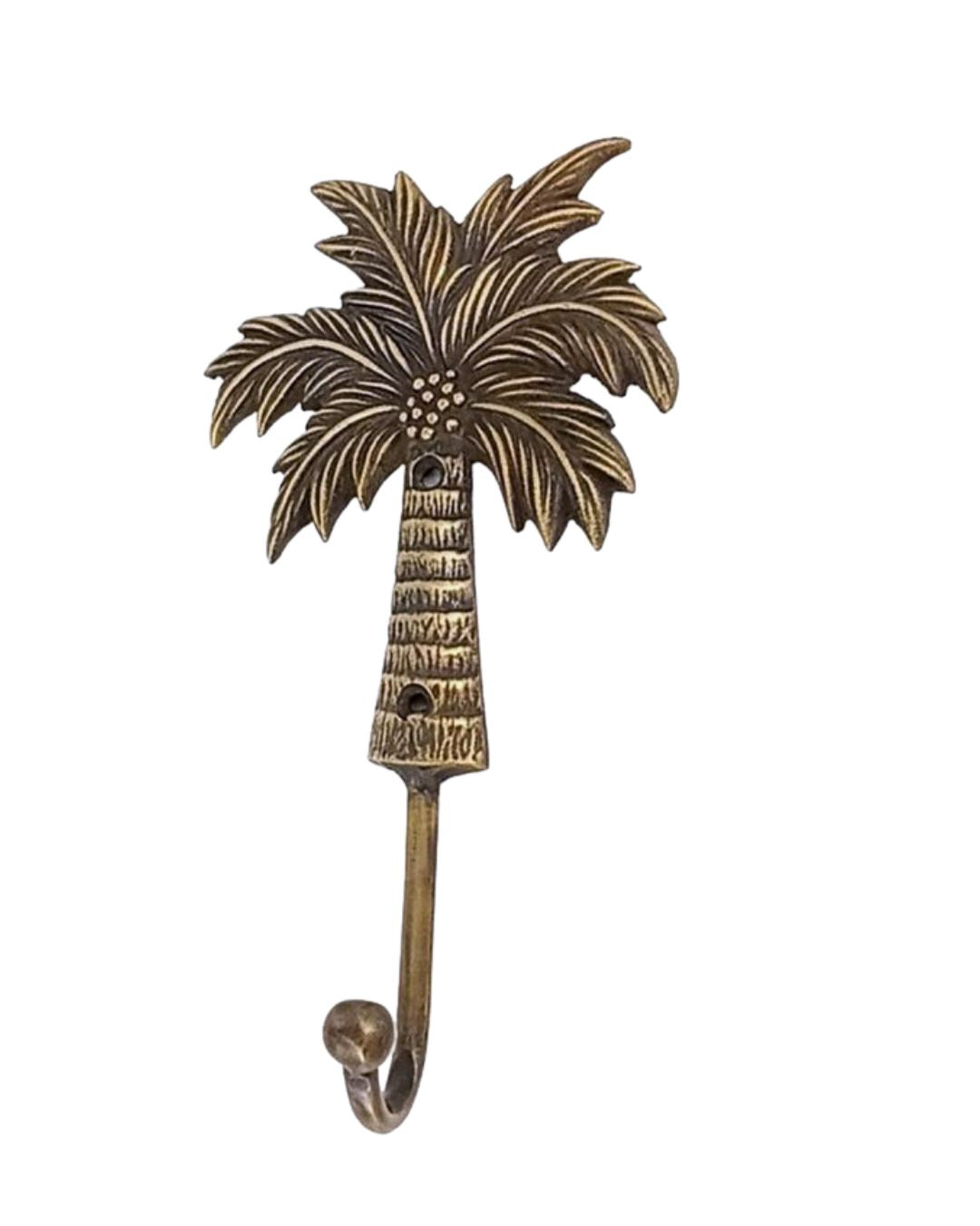 Antique Brass Coconut Palm Tree Hook - Large Sun Republic 