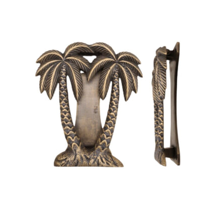 Antique Brass Palm Tree Duo Door Knocker Sun Republic 