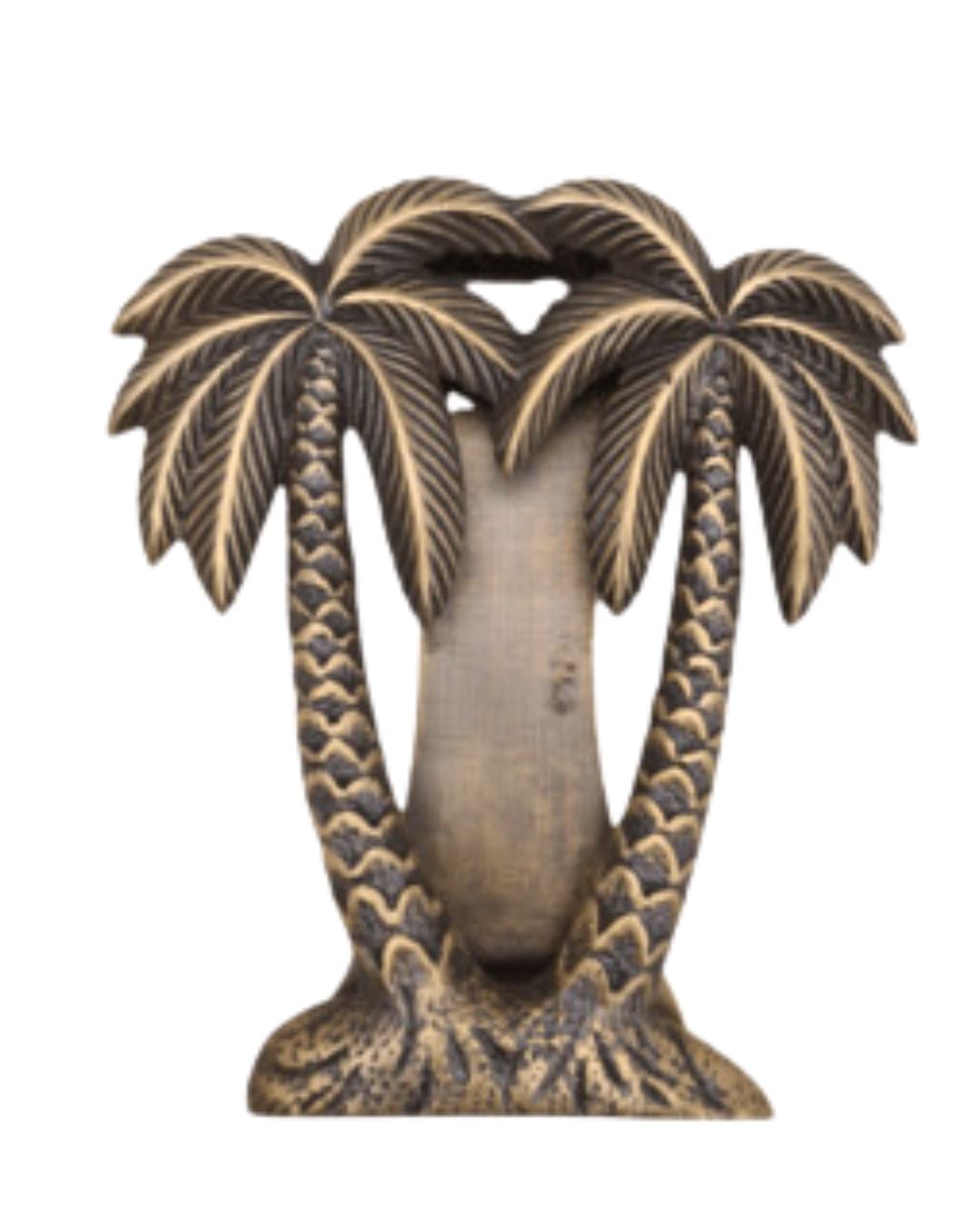 Antique Brass Palm Tree Duo Door Knocker Sun Republic 