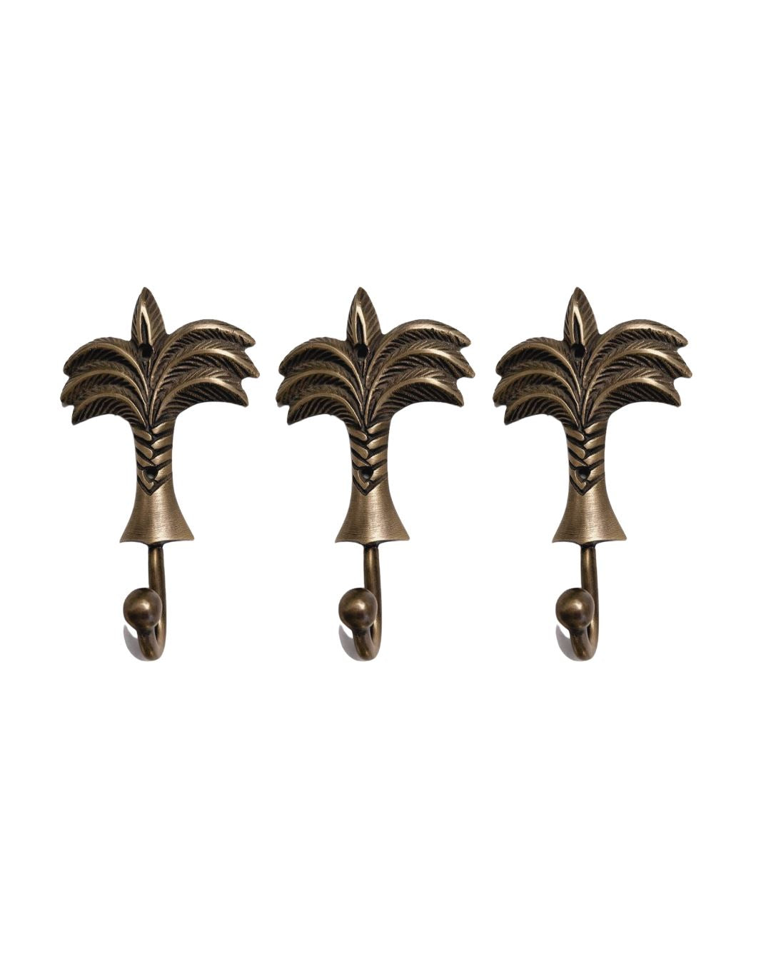 Antique Brass Palm Tree Wall Hook - Small Sun Republic 