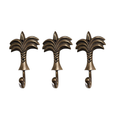 Antique Brass Palm Tree Wall Hook - Small Sun Republic 