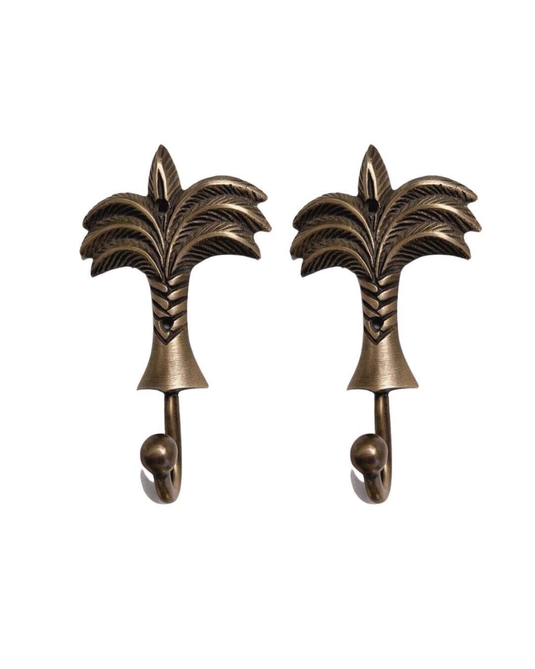 Antique Brass Palm Tree Wall Hook Sun Republic 