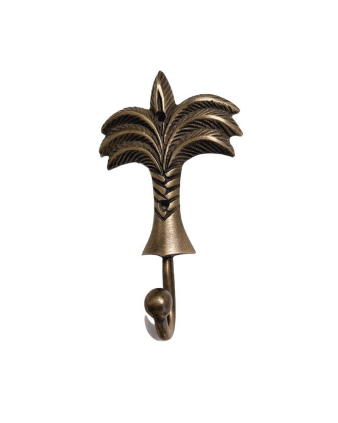 Antique Brass Palm Tree Wall Hook Sun Republic 